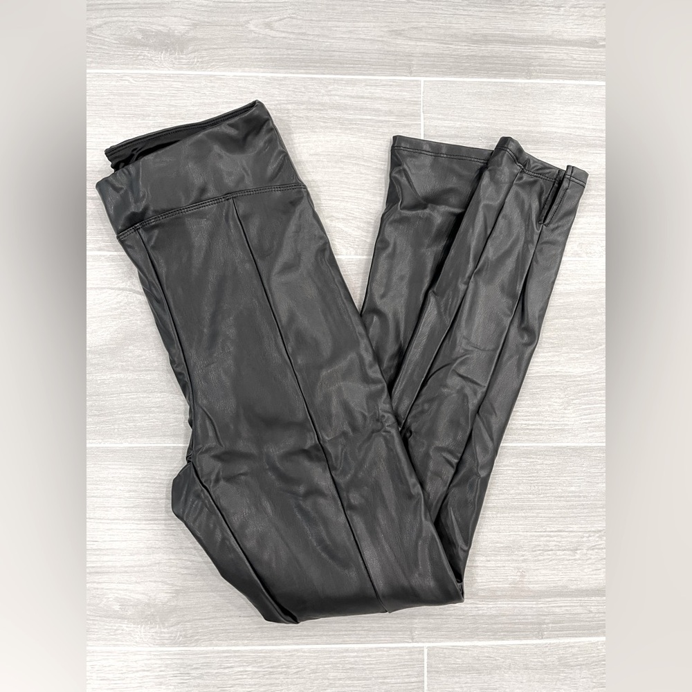 Express Vegan “Leather” Ankle Pants | Black
